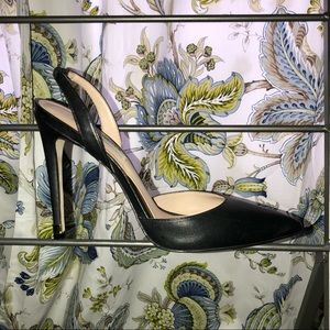 Leather Sling Back Pumps